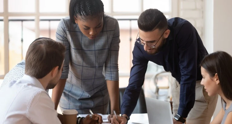 Group of people working on a project.