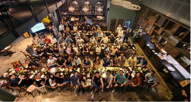 Cambridge EMBA students at the final dinner of their International Study Trip to Vietnam.