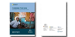 Funding the sun: New Paradigms for Financing Off-Grid Solar Companies report cover.