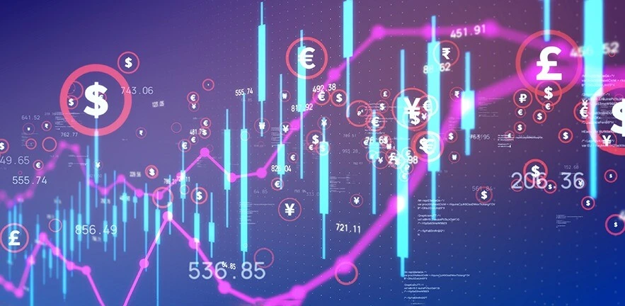 Financial technology concept. Fintech. Crypto currency. Electronic money.