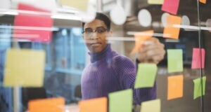 Categorising with post-it-notes.