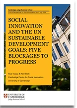 Social innovation and the UN Sustainable Development Goals report cover.
