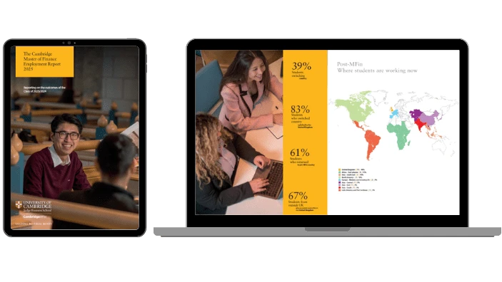 MFin employment report on screen.