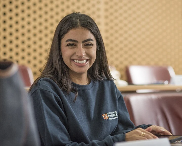 MSt Entrepreneurship student in Lecture Theatre 3.