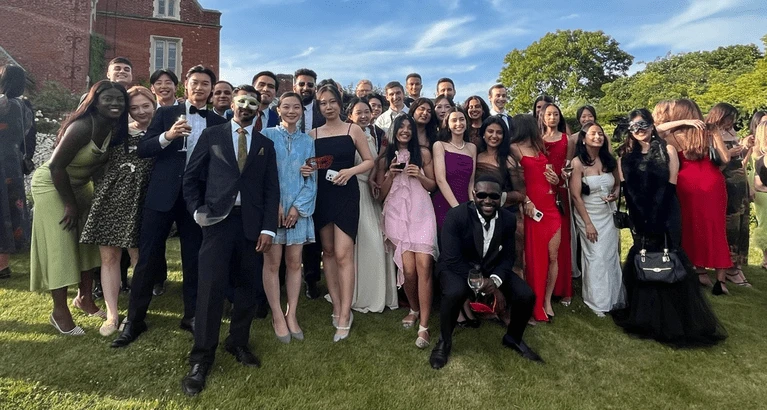 Ose with MFin class at May ball.