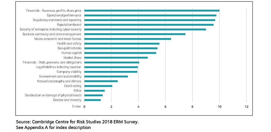 Traditional risk management concerns prevail in global corporations