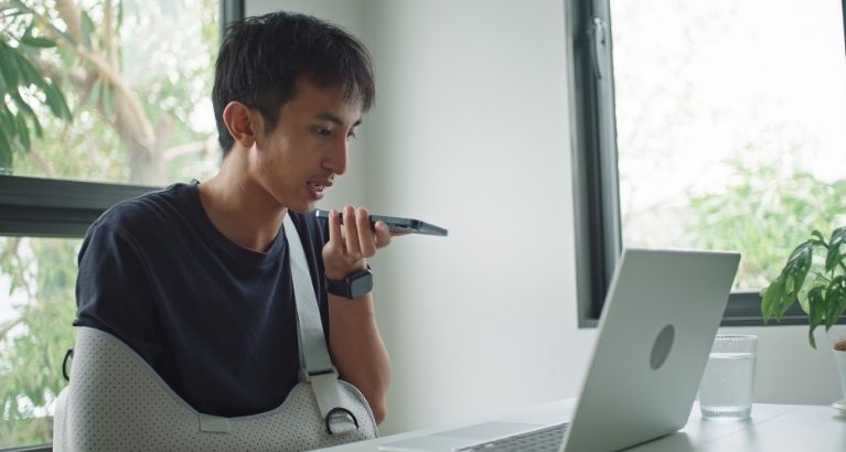 Person using AI for medical purposes.