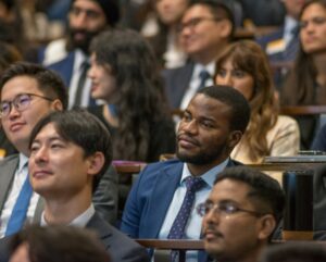 Cambridge MBA students in lectures.