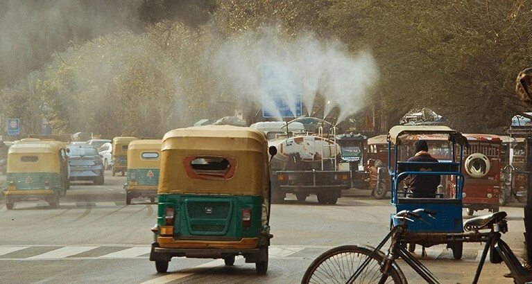 The increase in air pollution in Delhi this time of year reflects several factors including crop-burning in nearby Indian states as farmers prepare fields for the next sowing season, lower wind speeds and cooler temperatures that traps pollutants near the surface, and the additional emissions associated with fireworks during festive celebrations.