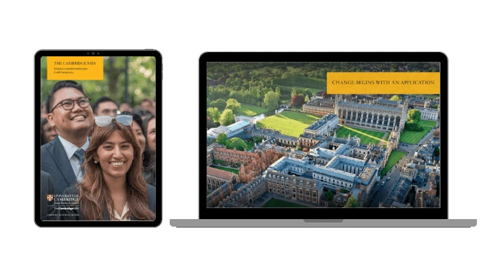 Screen preview of MBA brochure.