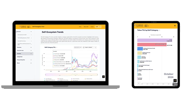 Cambridge DeFi Navigator: adoption screen.