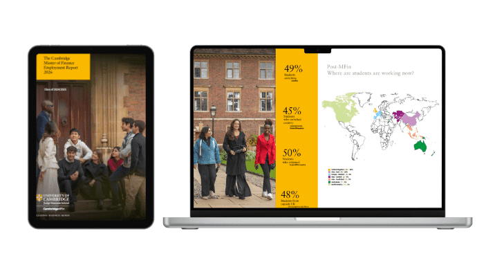 MFin employment report on screen.