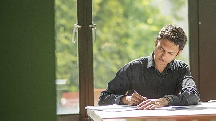 Cambridge student studying.