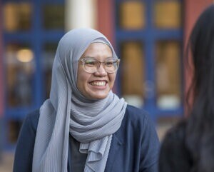 Smiling MBA student.