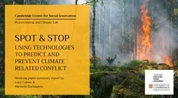 Spot and stop: using technologies to predict and prevent climate related conflict report cover.
