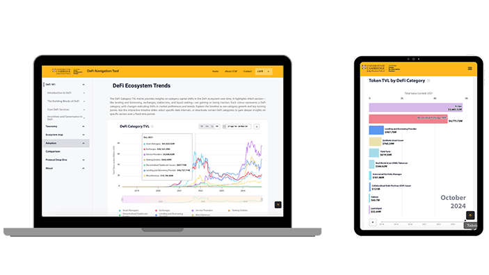 Cambridge DeFi Navigator: adoption screen.