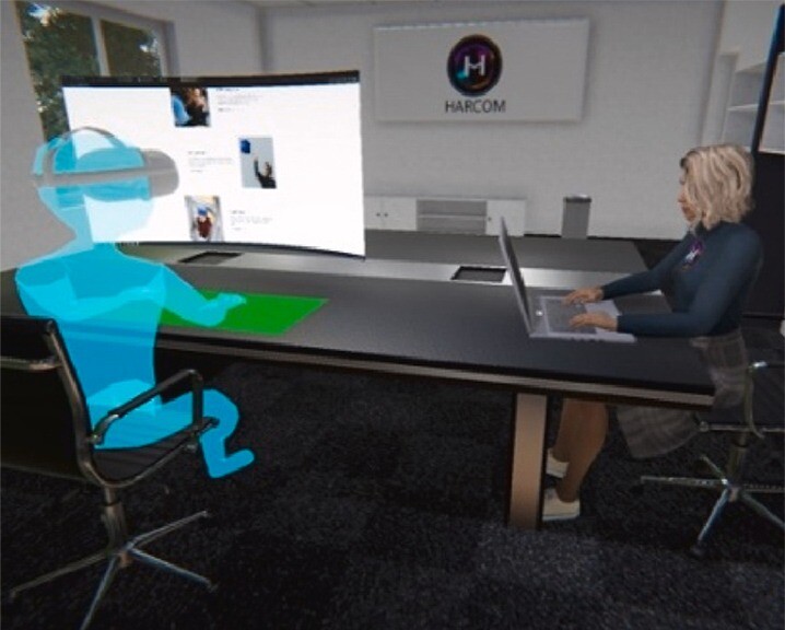 Visualisation of interaction with Johanna (humanlike AI agent).