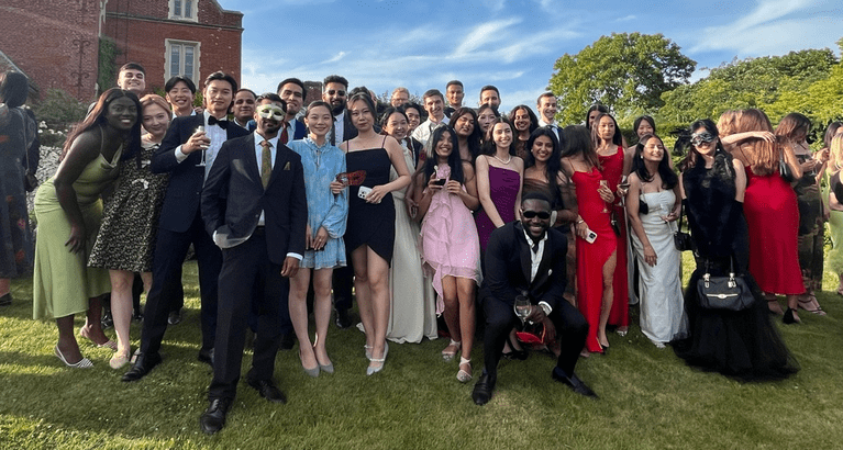Ose with MFin class at May ball.
