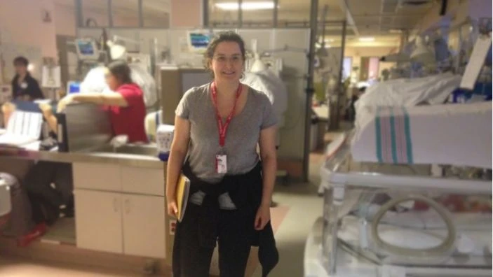 Karla Sayegh at the ICU.