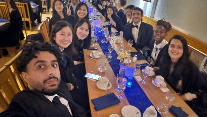 Aaryani Dogra at dinner with friends.