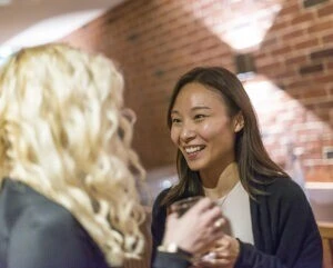 Cambridge Judge MBA students talking.