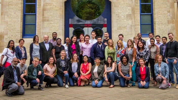 Diverse group of participants gathered for Social Venture Weekend at Cambridge Judge campus.