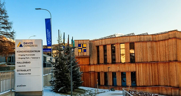 The Davos Congress Centre, where the prestigious World Economic Forum takes place in Switzerland each year.