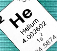 Helium element from the periodic table displaying its symbol and atomic number on a textured background.