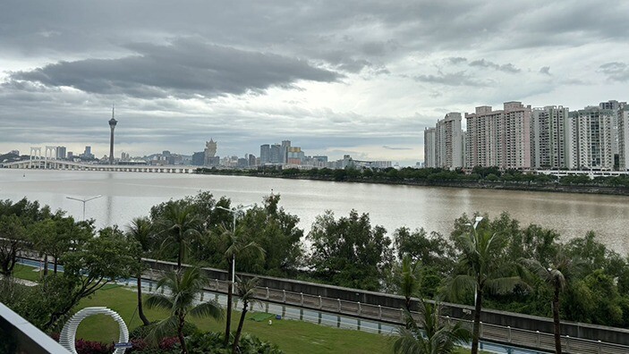 Hengqin and Macao harbour.