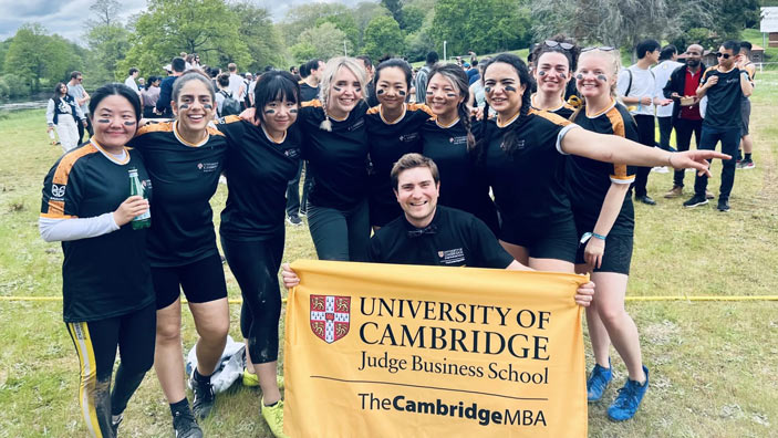 Group of Cambridge MBA students at the MBAT, the international MBA sports tournament hosted in Paris.