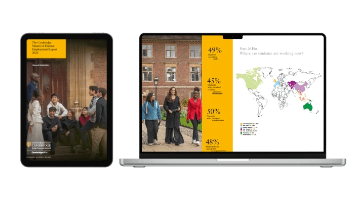 MFin employment report on screen.