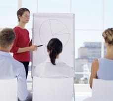 Woman giving presentation