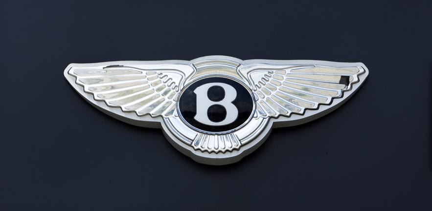 silver Bentley sign on facade