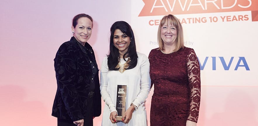 Priyanka Agarwal recieving her award