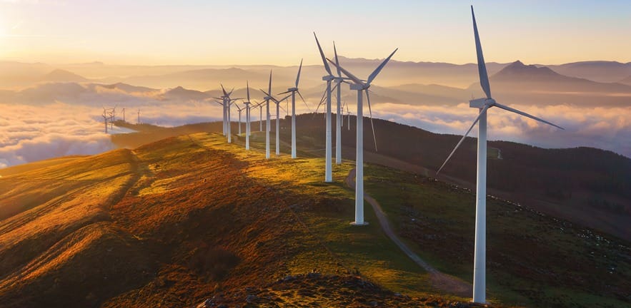 wind turbines in the Oiz eolic park