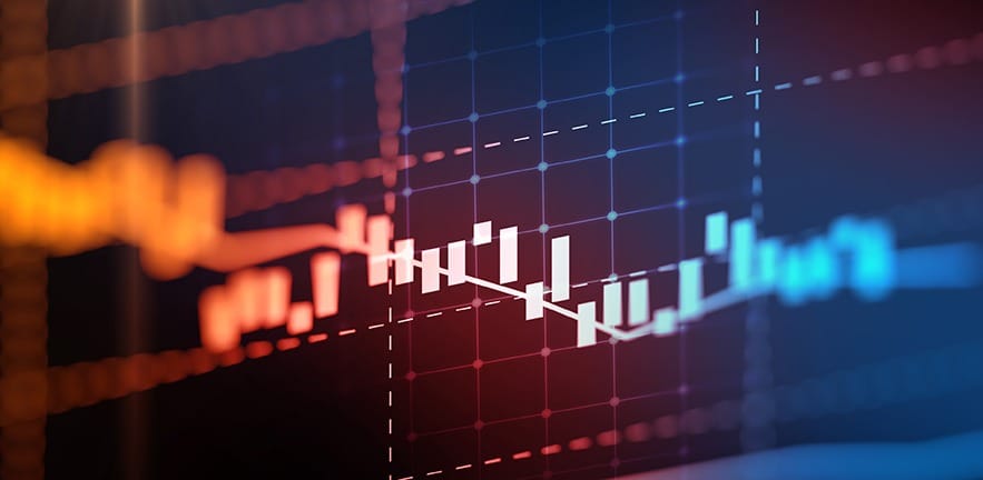 financial graph on technology abstract background