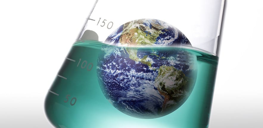 The Earth being researched in a test tube