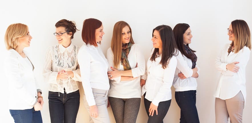 Smiling group of successful business women