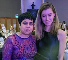 WLC's Director, Professor Sucheta Nadkarni, with Zuzanna Brzosko at the awards ceremony