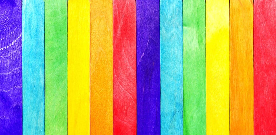 Abstract Rainbow Wooden Fence