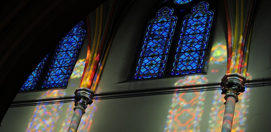 Inside a church.