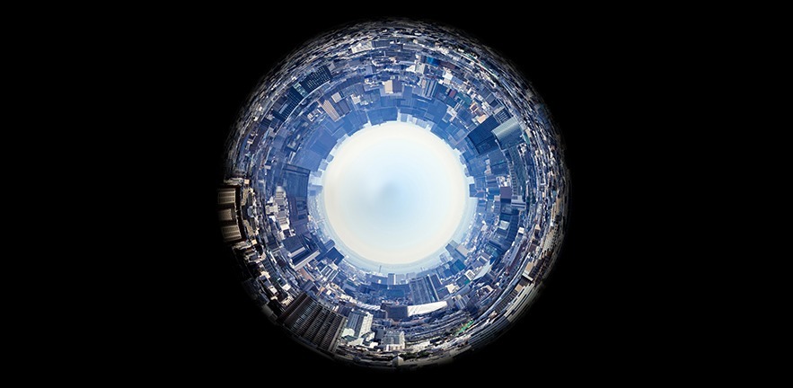 Circular view on a city.