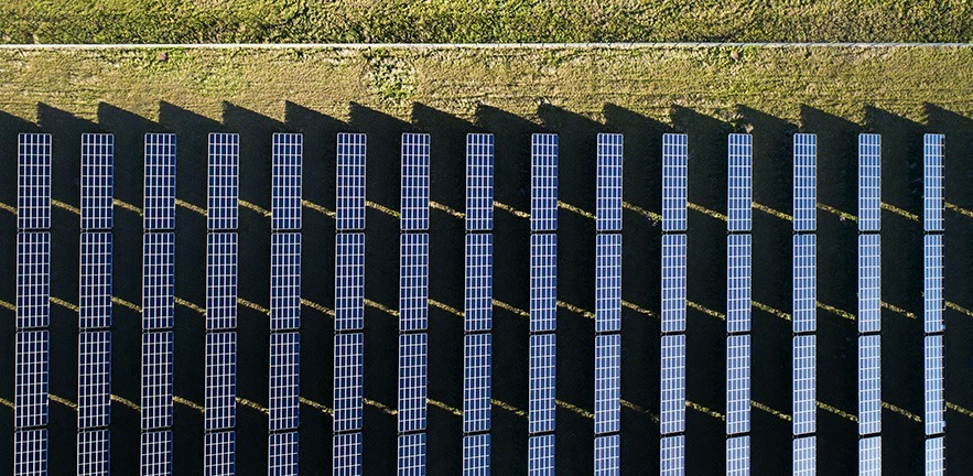 Solar power plant - aerial view