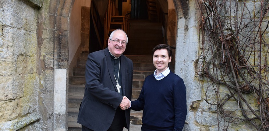 The Rt Revd Stephen Conway meets REACH Ely Research Associate Dr Timur Alexandrov