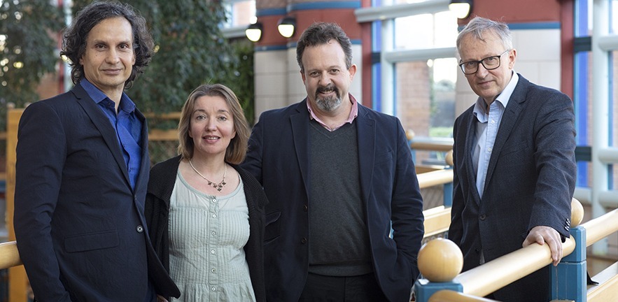 From left to right: Professor Shahzad Ansari, Belinda Bell, Dr Chris Coleridge and Michael Kitson