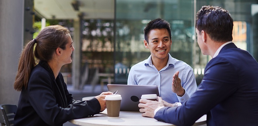 Business corporate meeting outdoors.