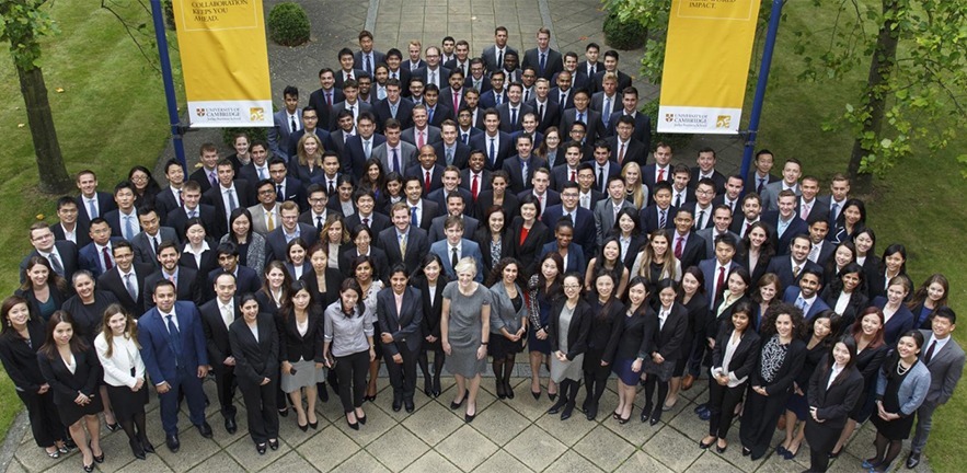 MBA 2015 class standing at the front of the School.