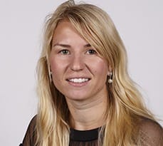 Profile photograph of Tatiana Goncharova (grey background)
