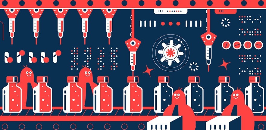 Illustration of coronavirus vaccine.