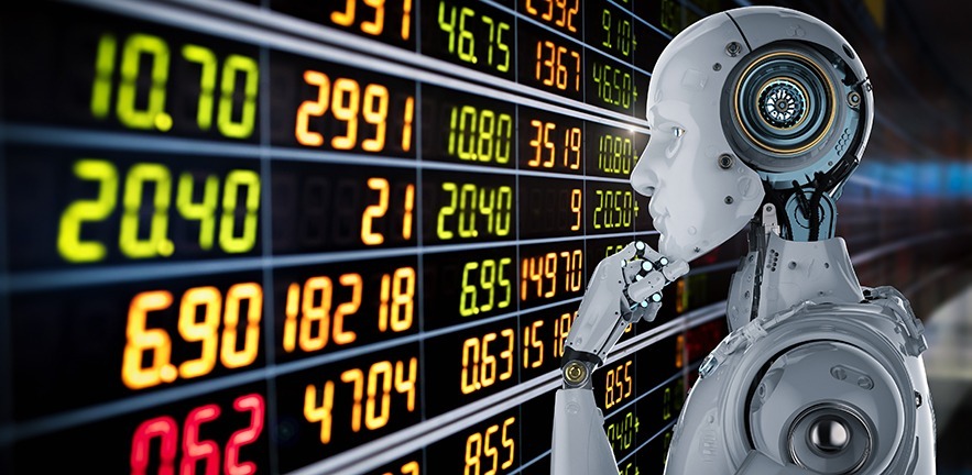 Robot analysing the stockmarket.